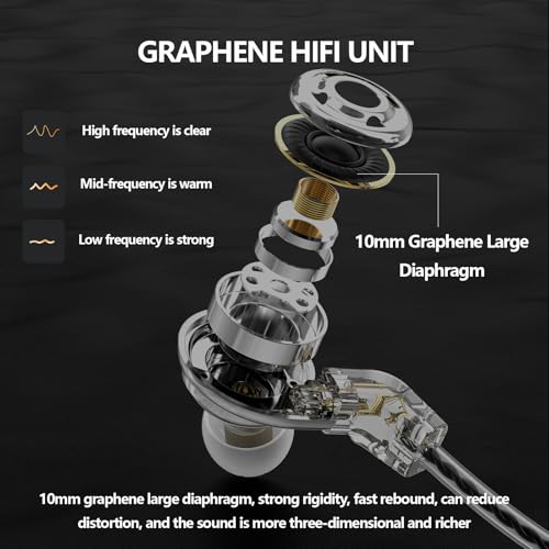 In Ear Monitor Headphones Dual Magnetic Dynamic Driver IEM with Mic, Black | Hybrid Banlance Armature with Dynamic in Ear Headphones IEM Earphones Gaming Earbuds - color: HJ-822 Black