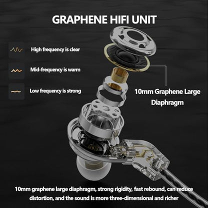 In Ear Monitor Headphones Dual Magnetic Dynamic Driver IEM with Mic, Black | Hybrid Banlance Armature with Dynamic in Ear Headphones IEM Earphones Gaming Earbuds - color: HJ-822 Black