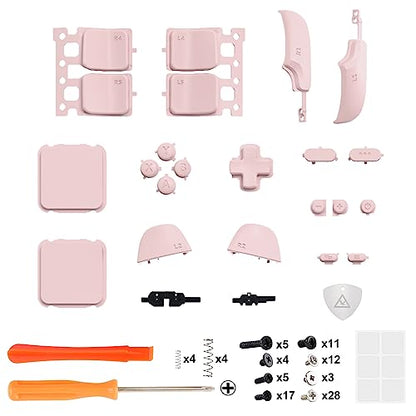 eXtremeRate Cherry Blossoms Pink Replacement Full Set Buttons for Steam Deck, DIY Custom ABXY D-pad Trackpad Bumpers Triggers Buttons for Steam Deck LCD Handheld Console - Console NOT Included - color: Cherry Blossoms Pink