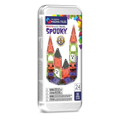 MAGNA-TILES microMAGS 24-Piece Spooky Travel Set, The Original Magnetic Building Brand - style: Spooky