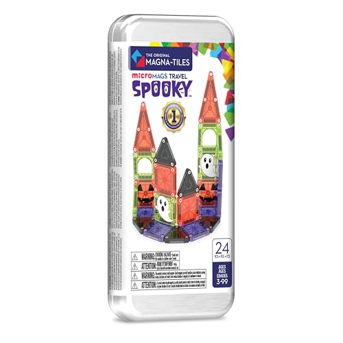 MAGNA-TILES microMAGS 24-Piece Spooky Travel Set, The Original Magnetic Building Brand - style: Spooky
