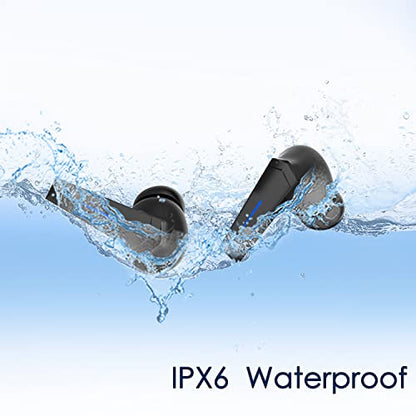 Wireless Earbuds, Yi-shaney Bluetooth 5.2 Bass Sound Headphones Gaming Earphones with Touch Control, Noise Cancelling Waterproof Headset with Mic, 18H Play Time, 65ms Low Latency (Black)