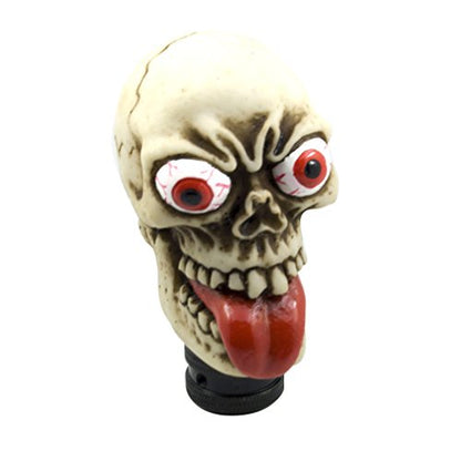 Stick Shift Knob Skull Shifter Knob Red Tongue with Big Eyes Style Skull Manual Automatic Gear Shift Knobs Off-White
