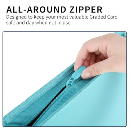 Snekdy premium 1024-pocket trading card binder, 16-pocket cards album, waterproof PU-leather Cover album with side loading, holds gaming, baseball, basketball & sports cards Turquoise - color: Turquoise