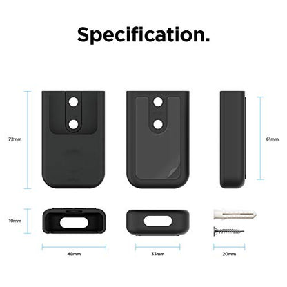 elago Universal Remote Holder Mount Compatible with Apple TV Remote and All Other Remote Controls - Adhesive Tape or Screw Mounting Options, Available Wired Charging [Small] [1st Gen] [Black] - color: Black, size: Small - 1 Gen