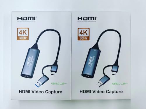 USB 2.0 Video Capture Card,HDMI to USB/USB C HDMI Video Capture,4K 1080P Video Audio Game Streaming Recording Compatible with Switch/PS4/ PS5/Pro Xbox/TV Stick/DSLR Camera