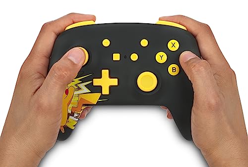 PowerA Wireless Nintendo Switch Controller - Pikachu Ecstatic, AA Battery Powered (Battery Included), Nintendo Switch Pro Controller, Mappable Gaming Buttons, Officially Licensed by Nintendo