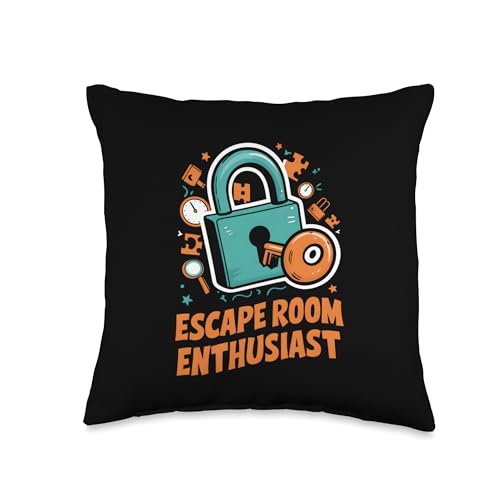 Escape Room Enthusiast Exit Game Escape Room Throw Pillow - size: 16x16