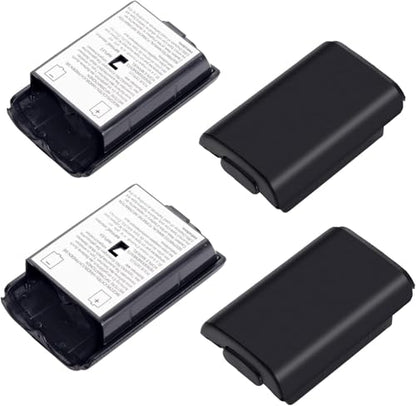 Battery Pack Cover for Xboxes 360, 4 Pack Replacement Battery Pack Cover for Microsoft Xboxes 360 Wireless Controller - Black