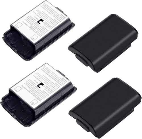 Battery Pack Cover for Xboxes 360, 4 Pack Replacement Battery Pack Cover for Microsoft Xboxes 360 Wireless Controller - Black