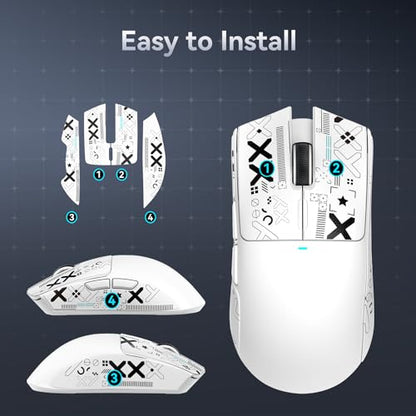 MAGIC-REFINER Attack Shark Gaming Mouse Anti-Slip Grip Tape,Compatible with X11 Superlight Wireless pc Mouse,Sweat Resistant,Fine Feel,Cut to Fit,Cool Mouse Skins for Video Games/Office/Study(White) - color: Griptape （white）