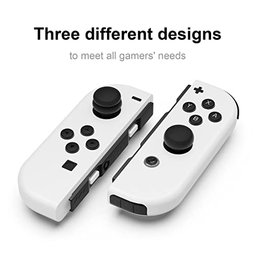 Skull & Co. Skin, CQC and FPS Thumb Grips Set Joystick Cap Analog Stick Cap for Nintendo Switch Joy-Con Controller - Neon Red+Blue, 3 Pairs(6pcs)