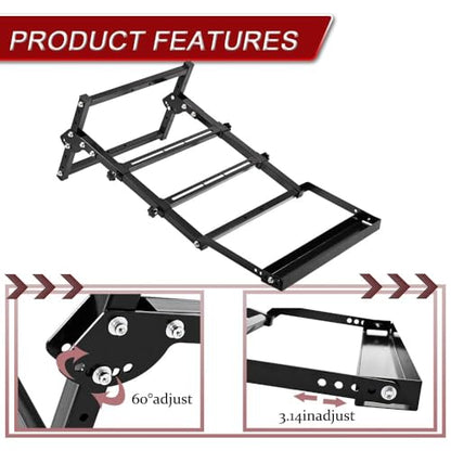 Supllueer Foldable Flight Racing Pedal Stand with Seat Slot Compatible with Logitech G29 G920 G923, Fit for Thrustmaster, Easy Storage Steering Wheel Frame, No Racing Wheel Stand Seat Pedal