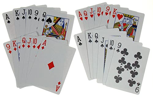 Hickoryville Euchre Playing Cards Bundle - 2 Euchre Decks in One Box with Black & White Suit Marker Dice