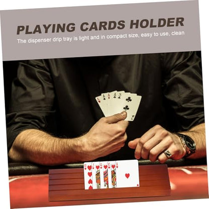 YARNOW 1pc Sturdy Wood Card Holder Stand for Play Desktop Organizer for Poker and Card Games Base Slots