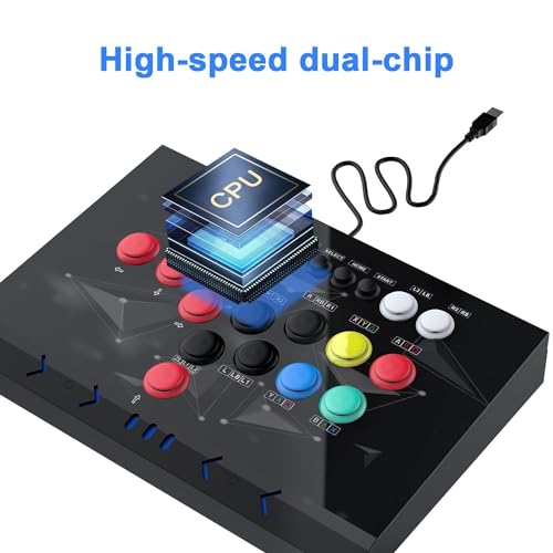 DOYO Arcade Fight Stick, Arcade Fighting Stick Joystick, Street Fighter Games Controler with Turbo for PS3, Nintendo Switch, PC Windows (7/8/10/11), Android TV Box, Raspberry Pi, NEOGEO Mini