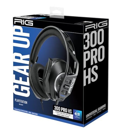RIG 300 PRO HS Wired Gaming Headset | For PlayStation PS5 and PS4 - Universal 3.5mm compatibility – Flip-to-Stow Mic, 40mm Speakers, 1.2-meter cable - Black - color: Black