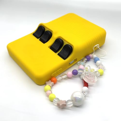 Silicone Case for R36S Handheld Game Console Protective Case with Lanyard Button Cover Accessory for Gift (Yellow) - color: Yellow