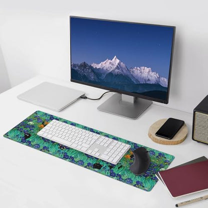 Black Cat Gaming Mouse Pad Extended Large Mouse Mat 31.5 X 11.8 Inch Nonslip Rubber Base Long Desk Pad Stitched Edges Mousepad Mice Pad for Office Home Game - color: Black Cat