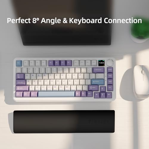 Ergonomic Keyboard Wrist Rest, Memory Foam Wrist Support Pad with PU Leather Surface, Non-Slip Base, Sweat-Resistant Design for Mechanical Keyboards, Laptop, Office, Gaming and Typing