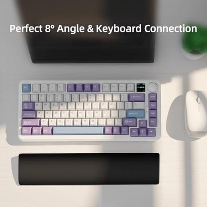 Ergonomic Keyboard Wrist Rest, Memory Foam Wrist Support Pad with PU Leather Surface, Non-Slip Base, Sweat-Resistant Design for Mechanical Keyboards, Laptop, Office, Gaming and Typing