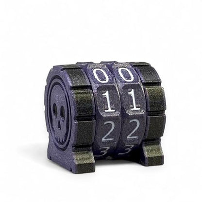 Life Counter Health Tracker for Board Games, TTRPGs, and Card Games with Skull Symbol, Compatible with MTG, 2 Purple Wheels with White Numbers - color: 2 Purple Rings+white Numbers