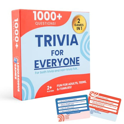 Trivia for Everyone — 1000+ Questions for Adults, Teens, and Families — Fun Board Game for Party & Game Nights — Card Game for People in Pursuit of Fun — Two Difficulty Levels