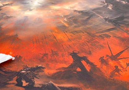 The Gaming Mat Company Single Player MTG Playmat & Mouse Pad – 28" x 14" Heavenly Battle Gaming Mouse Pad Compatible with Magic: The Gathering playmats, MTG Cards, TCG Gaming mat - color: Heavenly Battle