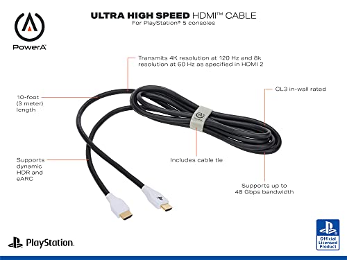 PowerA Ultra High Speed HDMI Cable for PlayStation 5, Cable, HDMI 2.1, PS5, Officially Licensed - style: HDMI