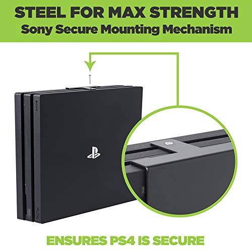 HIDEit Mounts 4P Bundle, Wall Mounts for PS4 Pro and Controller, Steel Wall Mount for PS4 Pro and 2 Controller Mounts to Safely Store Your PS4 Pro and PlayStation Controller Near or Behind TV