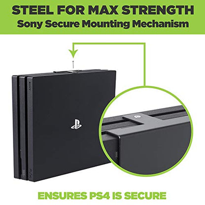 HIDEit Mounts 4P Bundle, Wall Mounts for PS4 Pro and Controller, Steel Wall Mount for PS4 Pro and 2 Controller Mounts to Safely Store Your PS4 Pro and PlayStation Controller Near or Behind TV