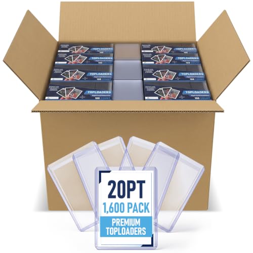 Premium Seamless 20PT - 360PT Thick Top Loaders for Cards | Top Loader Card Holder, Baseball Card Sleeves Hard Plastic, Hard Trading Cards Sleeves, TCG Sports Sleeve Hards, Toploader Clear Plastic. - style: 20PT - 1,600 Count