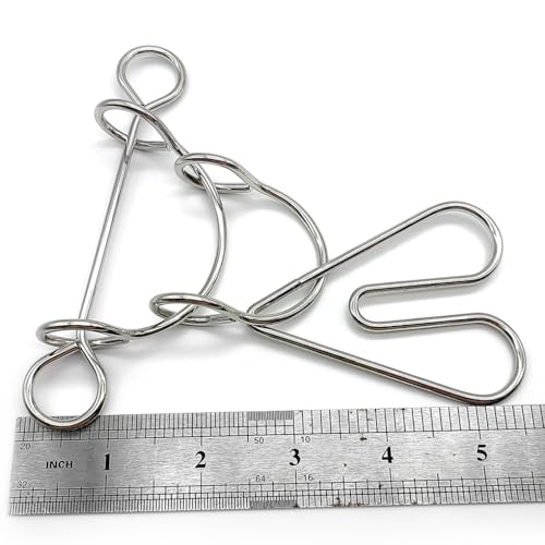 Zooshine 3PCS Large Hard Metal Brain Teaser Puzzles,Metal Wire Puzzle Set Challenging Magic Trick Toy for Party,Office Gift for Adults Kids Teens