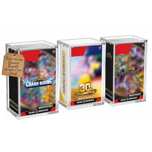 (3 Pack) Upgraded Taller Booster Bundle Acrylic Case, Magnetic Display Case | 8mm Crystal-Clear Acrylic, Magnetic, Stackable, Fits Ascended Heroes, Through Chaos Rising & Future Tall Booster Bundles - color: Clear-3pack, size: Large Size For Perfect Order