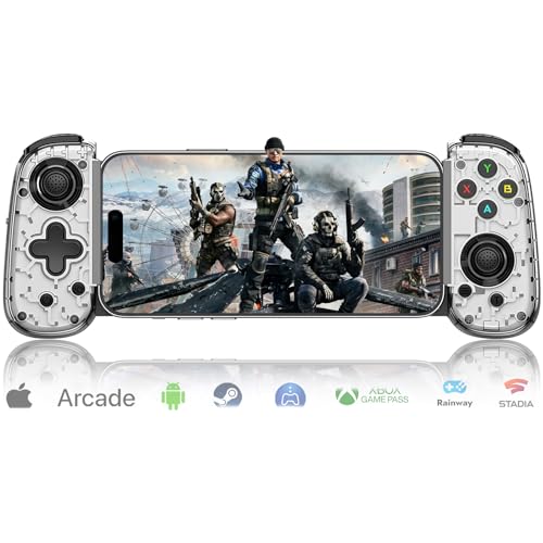 Mobile Gaming Controller for Android & ALL iPhone Series (Support USB-C & Wireless Connect) PS Remote Player Gamepad for PS5/PS4/Xbox/PC with Hall Joysticks/Turbo/Cloud Game Controller, Plug & Play - color: White