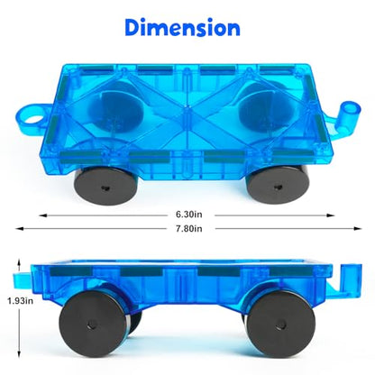 Bmag 2PCS Magnetic Car Set,Construction Vehicle Building Tiles,Magnet Toys Compatible with Magnetic Tiles,STEM Educational Toys for Boys and Girls - size: 2