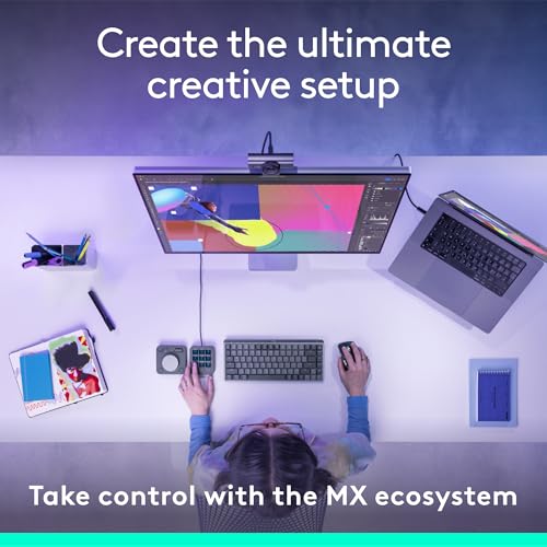 Logitech MX Creative Console 9 Customizable Keys - Graphite | Control Dial, for graphic design, Zoom and Spotify, includes 3-Month Adobe Cloud Membership, Stream Deck Accessories - color: Graphite