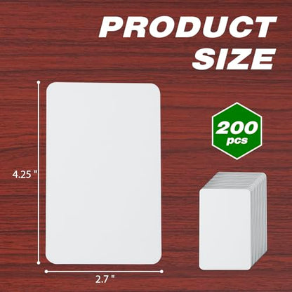 Prilino Trading Card Dividers Tall, Storage Box Separators, White, 200 Pack | Bend & Crack Resistant, Rounded Anti-scratch Edges, Easy to Wipe Clean, Extra Thick & Extra Tall for Orderly Card Management