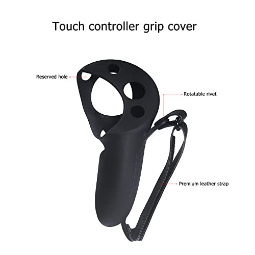 Silicone Grip Cover for Meta Quest Pro | Protector Cover Compatible with Meta Quest Pro Accessories Touch Controller Grips with Knuckle Straps (Black)