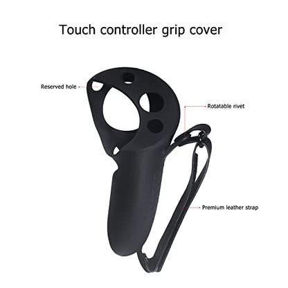 Silicone Grip Cover for Meta Quest Pro | Protector Cover Compatible with Meta Quest Pro Accessories Touch Controller Grips with Knuckle Straps (Black)