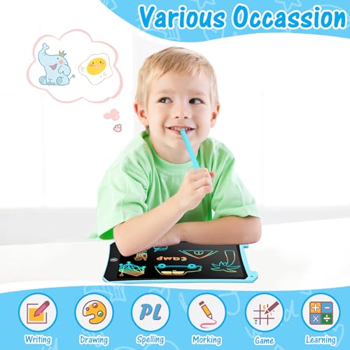 Toddler Boy Toys, Kids LCD Writing Tablet, Mess Free Coloring Books | 10 inch Drawing Pad, Travel Games, Educational Toys for 3-8 Years Old Boys and Girls, Kids Gifts - color: 10”blue
