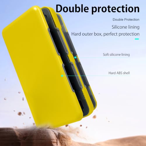 ONETIAOLONG Switch Game Case Holder for Switch 2 & OLED & Lite with 48 Cartridge Slots and 96 Micro SD Card Storage with Magnetic Closure,Protective Hard Shell and Soft Lining for Easy carrying - color: Yellow, style: 48-slots
