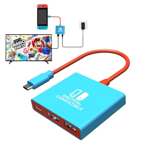 pdobq Switch Dock Switch Docking Station for Nintendo, Portable Switch2 TV Adapter Support 4K/60HZ TV Mode Compatible Steam Deck/Switch OLED, Travel Dock with HDMI2.0 USB3.0 Port - size: 4k/60hz