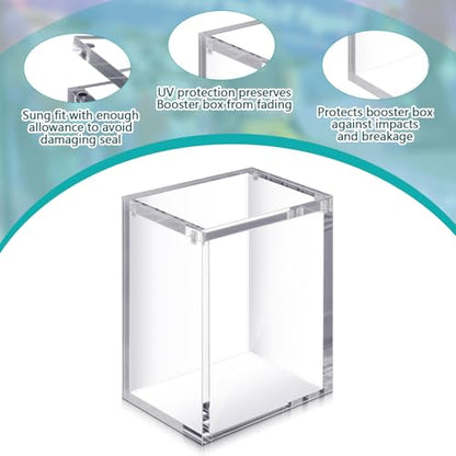 Cinnvoice Acrylic Magnetic Case Booster Box Protective Case Stackable 4mm Thick Magnetic Closure Gifts for Collectors, Cards Not Included(2 Pcs,Booster Bundle (Wide)) - style: Booster Bundle (wide)