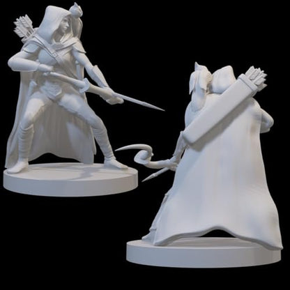 Ranger Miniatures for DND Pathfinder RPG Unpainted Resin 28mm-32mm 3D Printed (Human Female Ranger 5 with Owl) - style: Human Female Ranger 5 with Owl