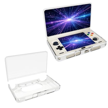 Protective Bundle for AYN THOR, 4-in-1 Accessories Kit for THOR Dual-Screen Handheld Console, TPU Case + Tempered Glass Screen Protectors + EVA Carrying Case，Transparent