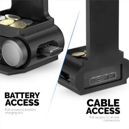 BRAINWAVZ Headphone Stand Designed for Steelseries Arctis Nova Pro, Elite and Pro Omni Wireless Headsets with Dock for the Wireless Base Station (HPS01) - color: HPS01