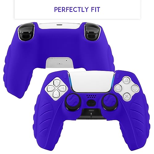 SIKEMAY PS5 Controller Cover, 2Pcs Anti-Slip PS5 Controller Skin with 4 Grips, Soft Silicone Protective Case for PS5 Controller, PS5 Controller Skin for Wireless Controller (Purple)