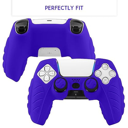 SIKEMAY PS5 Controller Cover, 2Pcs Anti-Slip PS5 Controller Skin with 4 Grips, Soft Silicone Protective Case for PS5 Controller, PS5 Controller Skin for Wireless Controller (Purple)