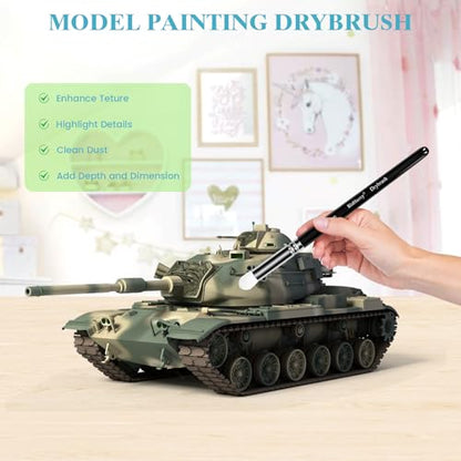 12pcs Miniature Paint Brushes Drybrush Set with Triangular Handles | Detail Paint Brushes for Acrylics, Watercolor, Figurines Model, Face Painting, Piant by Number Kit for Adults